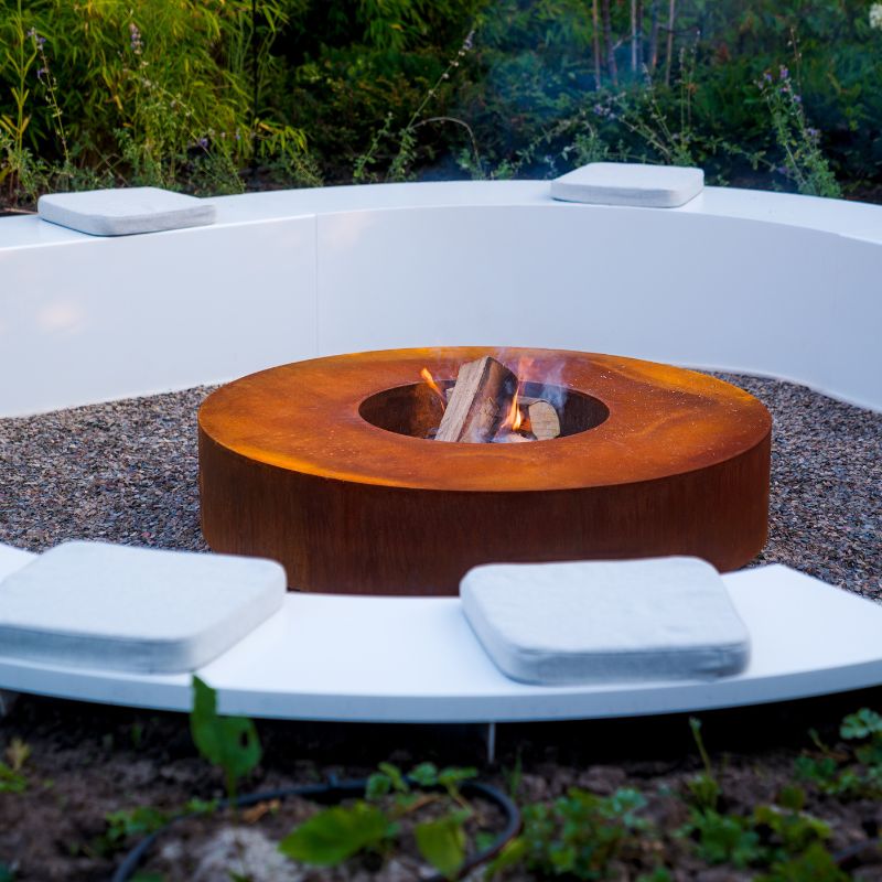 Adezz Forno Round Fire Pit Table Corten Steel