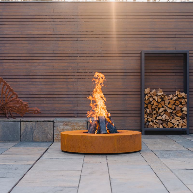 Adezz Forno Round Fire Pit Table Corten Steel
