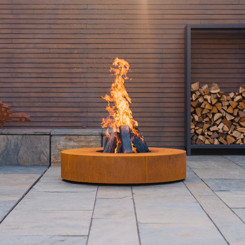 Adezz Forno Round Fire Pit Table Corten Steel
