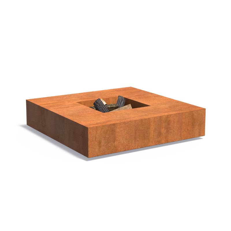 Adezz Forno Square Fire Pit Table Corten Steel