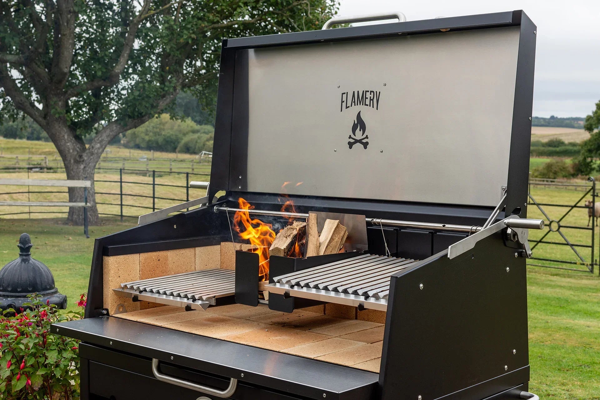 Flamery Large Asado BBQ with Split Grill and Firebox