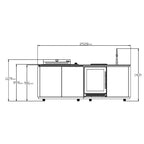 Buschbeck Derby Outdoor Kitchen Island Grey