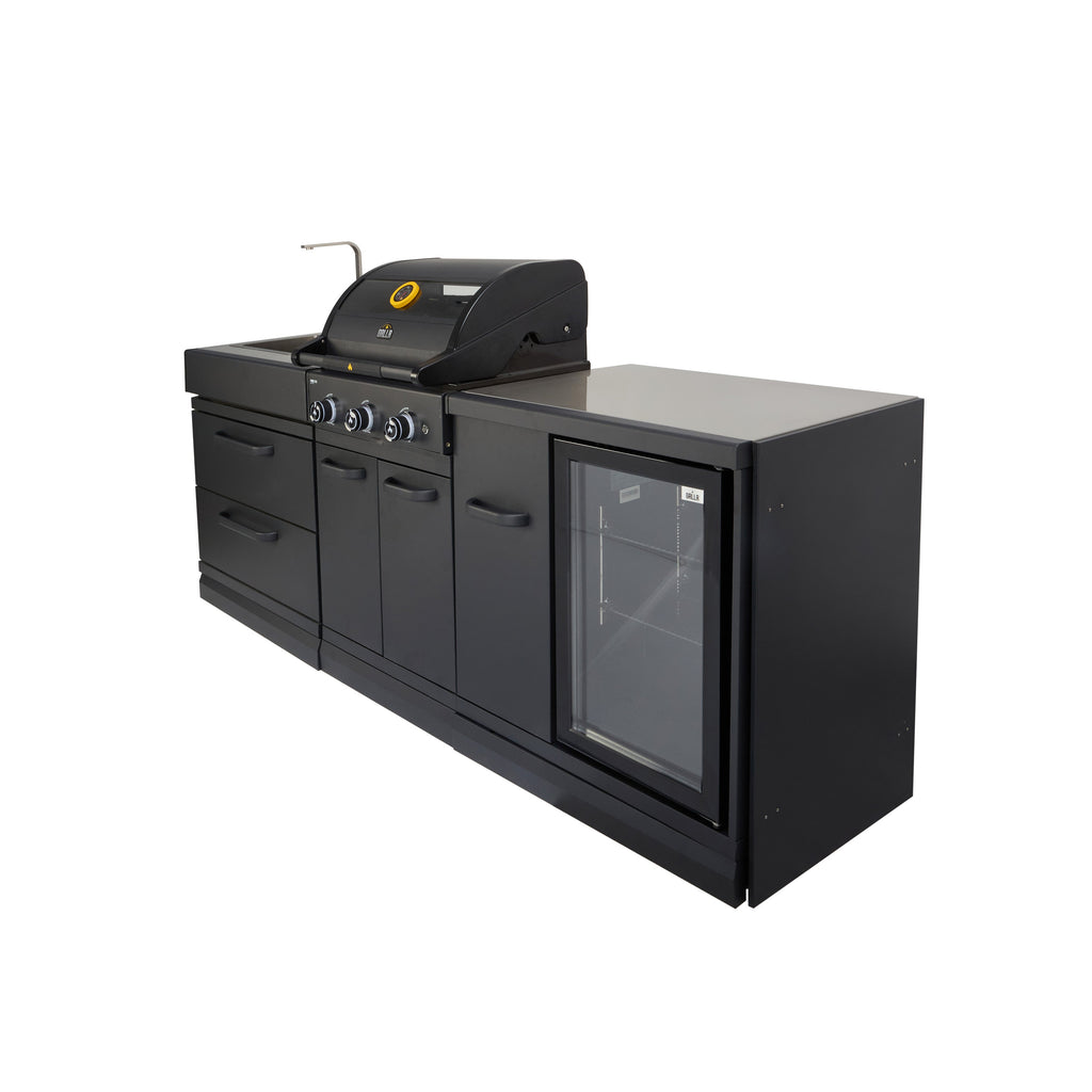 GRLLR Outdoor Kitchen - G3S 3 Burner BBQ, Fridge and Sink