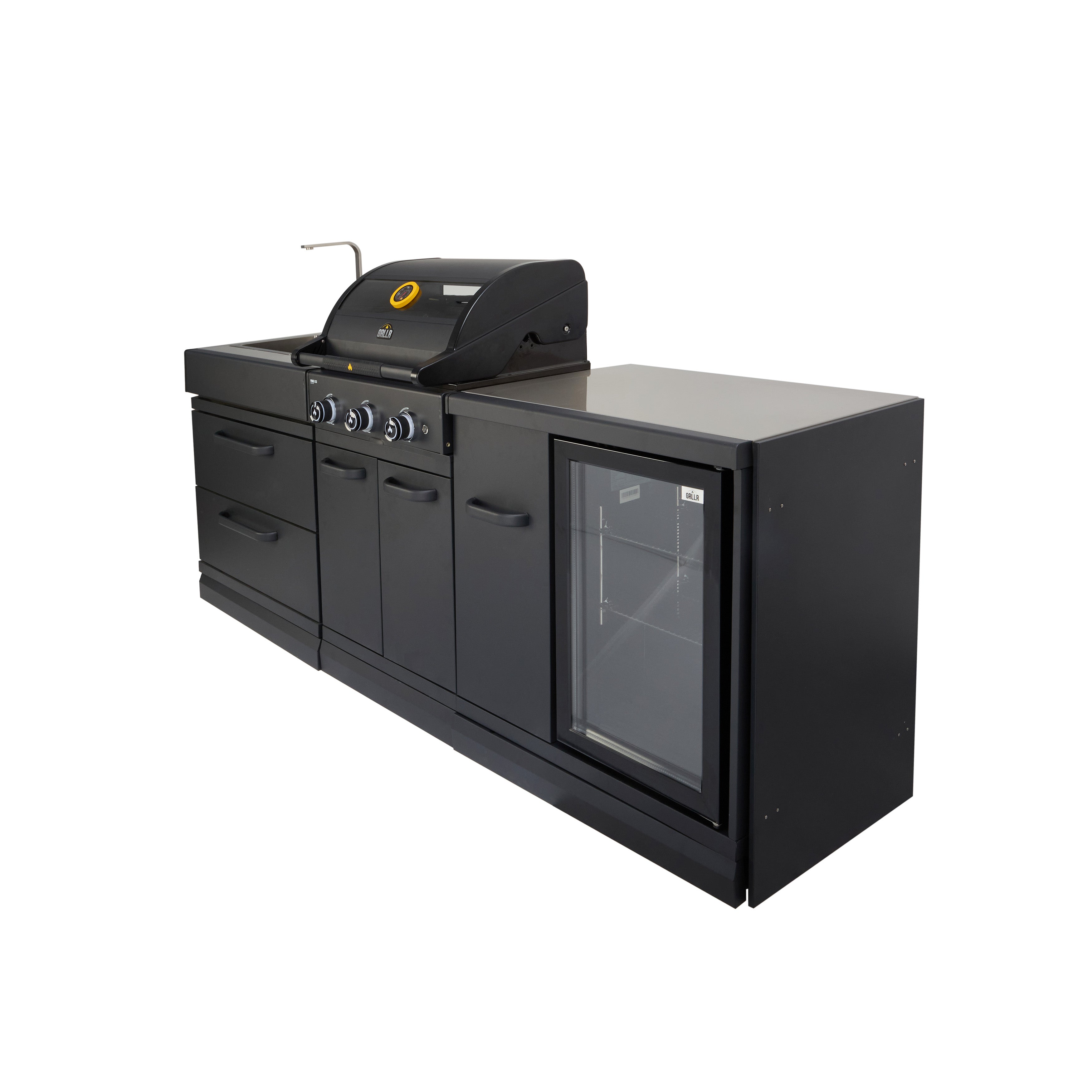 GRLLR Outdoor Kitchen - G3S 3 Burner BBQ, Fridge and Sink