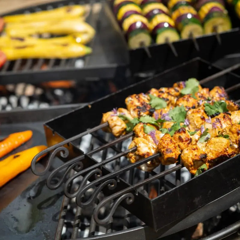 Firepits UK BBQ King 80 Fire Pit with Two Swing Arm BBQ Racks