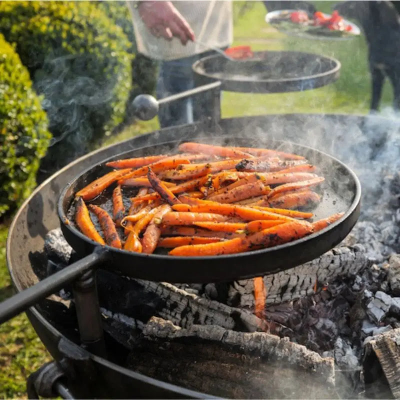 Firepits UK Plain Jane 90 Fire Pit with Three Swing Arm BBQ Racks