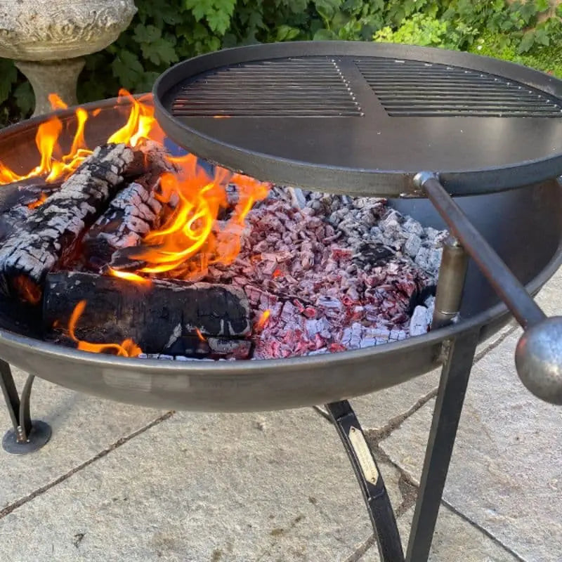 Firepits UK Plain Jane Fire Pit with Swing Arm BBQ Rack