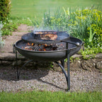 Firepits UK Plain Jane Fire Pit with Swing Arm BBQ Rack