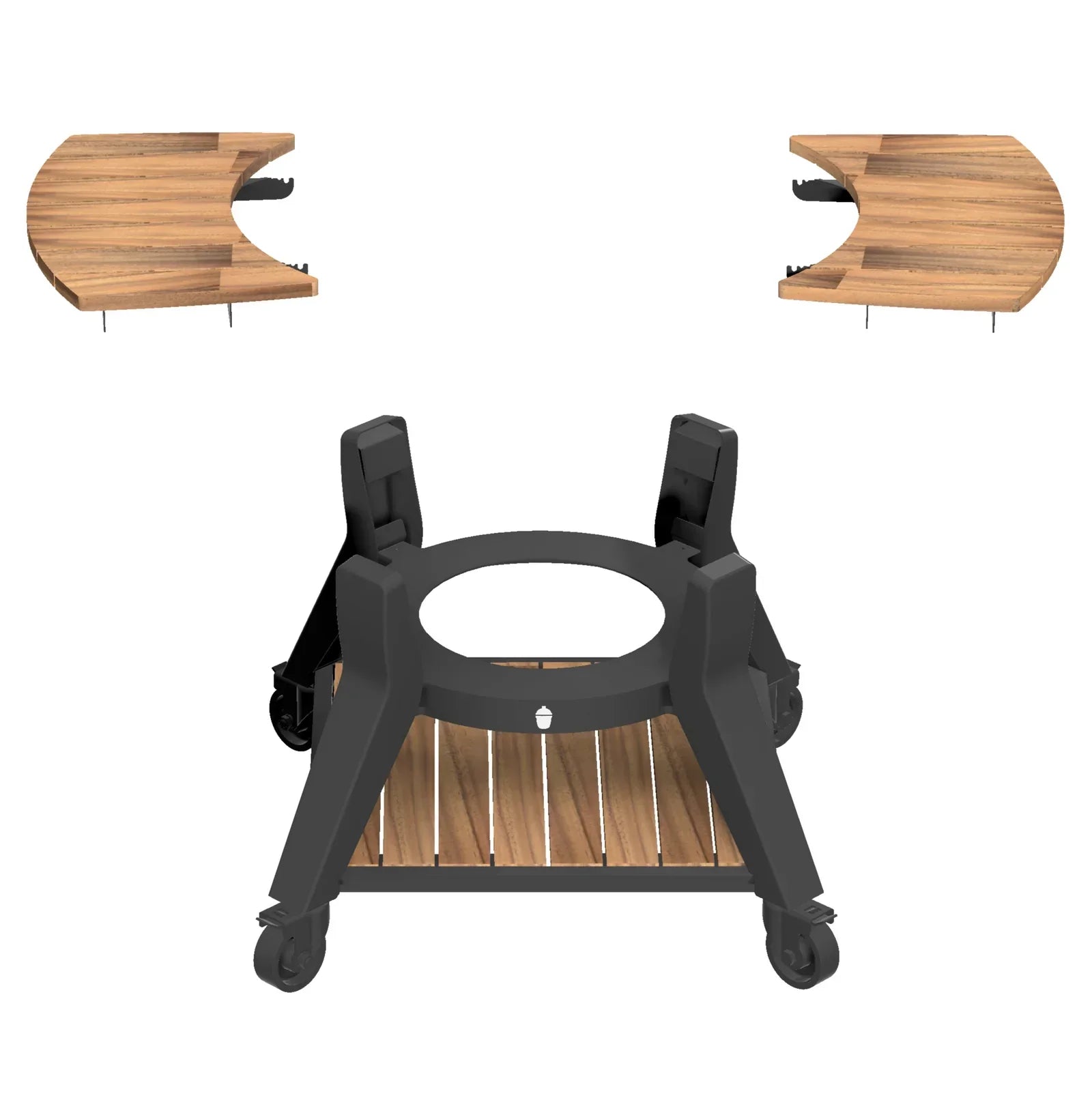 Trolley with Acacia Shelves for V2 Max KamaGear Kamado