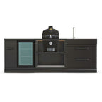 GRLLR Outdoor Kitchen - Ember Classic 18 inch Kamado, Fridge and Sink