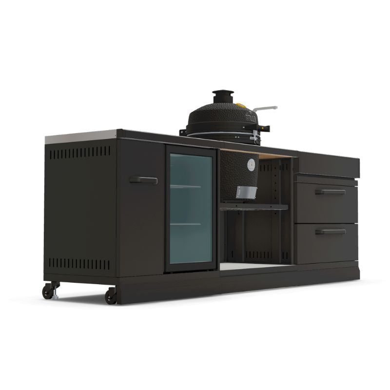 GRLLR Outdoor Kitchen - Ember Classic 18 inch Kamado, Fridge and Sink