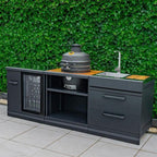 GRLLR Outdoor Kitchen - Ember Classic 18 inch Kamado, Fridge and Sink