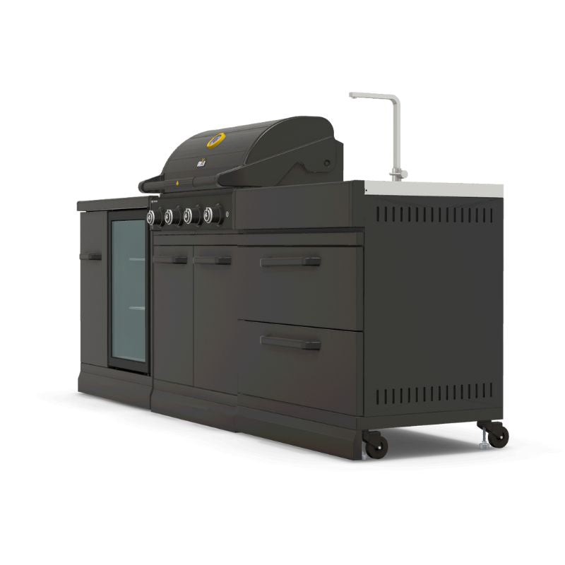 GRLLR Outdoor Kitchen - G4S 4 Burner BBQ, Fridge and Sink