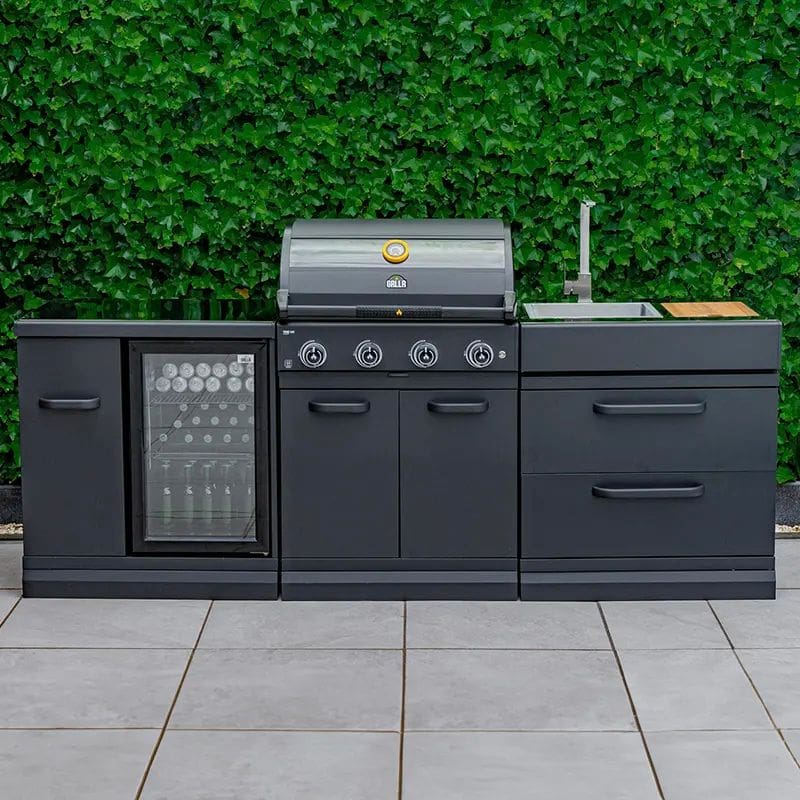 GRLLR Outdoor Kitchen - G4S 4 Burner BBQ, Fridge and Sink