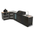 GRLLR Outdoor Kitchen - G5S 5 Burner BBQ, Fridge, Sink & Kamado Unit