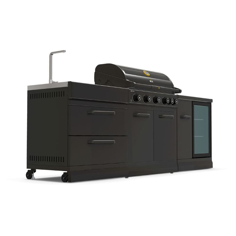 GRLLR Outdoor Kitchen - G5S 5 Burner BBQ, Fridge and Sink