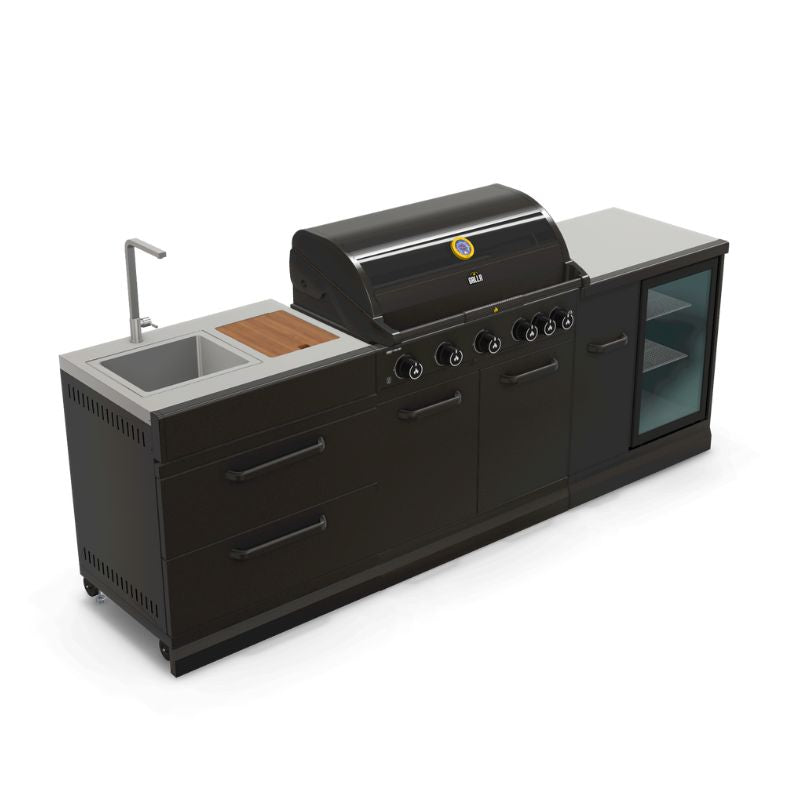 GRLLR Outdoor Kitchen - G5S 5 Burner BBQ, Fridge and Sink