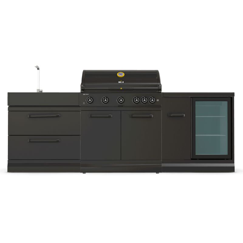 GRLLR Outdoor Kitchen - G5S 5 Burner BBQ, Fridge and Sink
