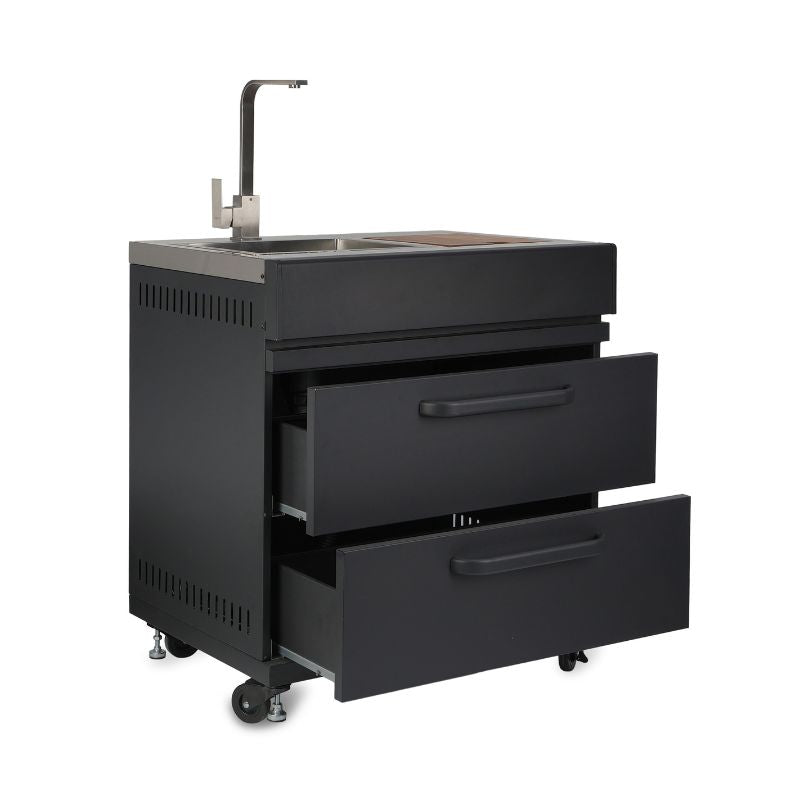 GRLLR Outdoor Kitchen with Stove, Fridge and Sink