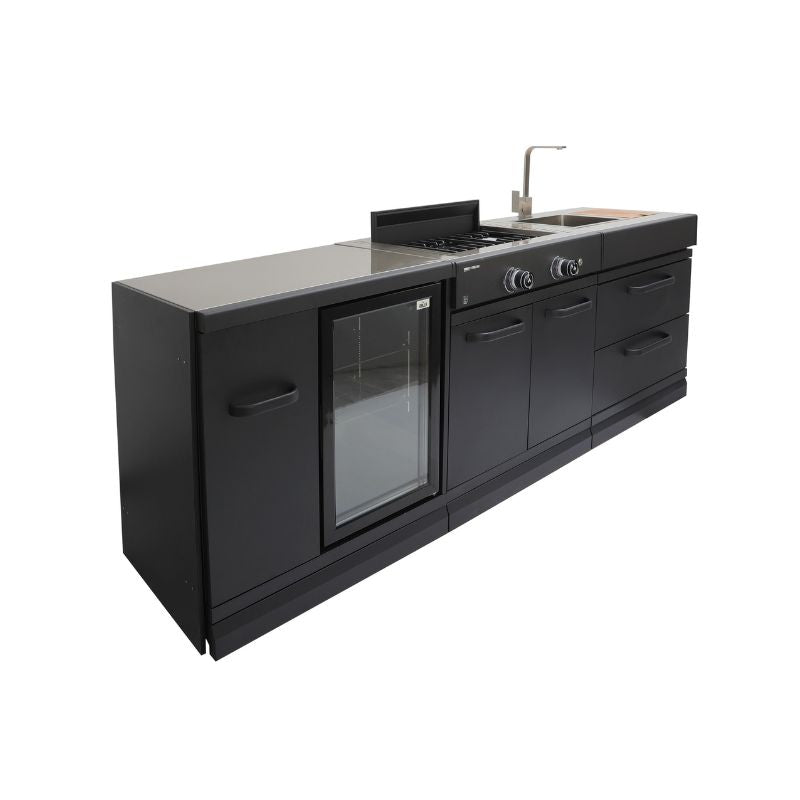 GRLLR Outdoor Kitchen with Stove, Fridge and Sink