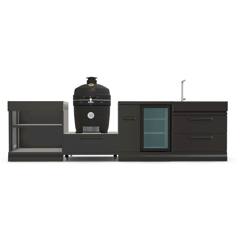 GRLLR Outdoor Kitchen - Kamado Station, Fridge, Sink & Expansion Unit
