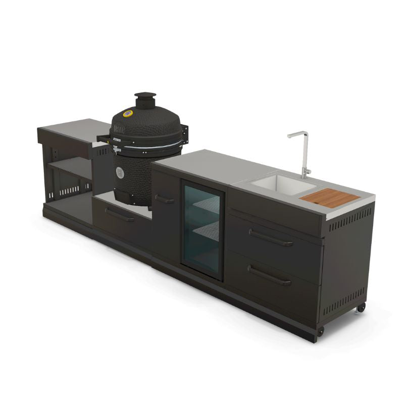 GRLLR Outdoor Kitchen - Kamado Station, Fridge, Sink & Expansion Unit