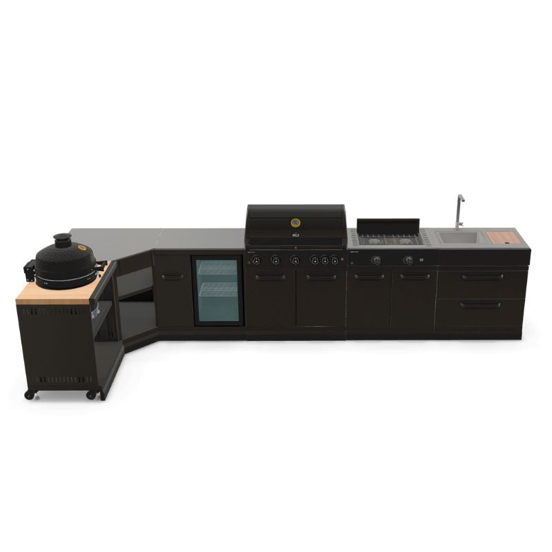 GRLLR Outdoor Kitchen - G5S 5 Burner BBQ, Stove, Fridge, Sink & Kamado Unit