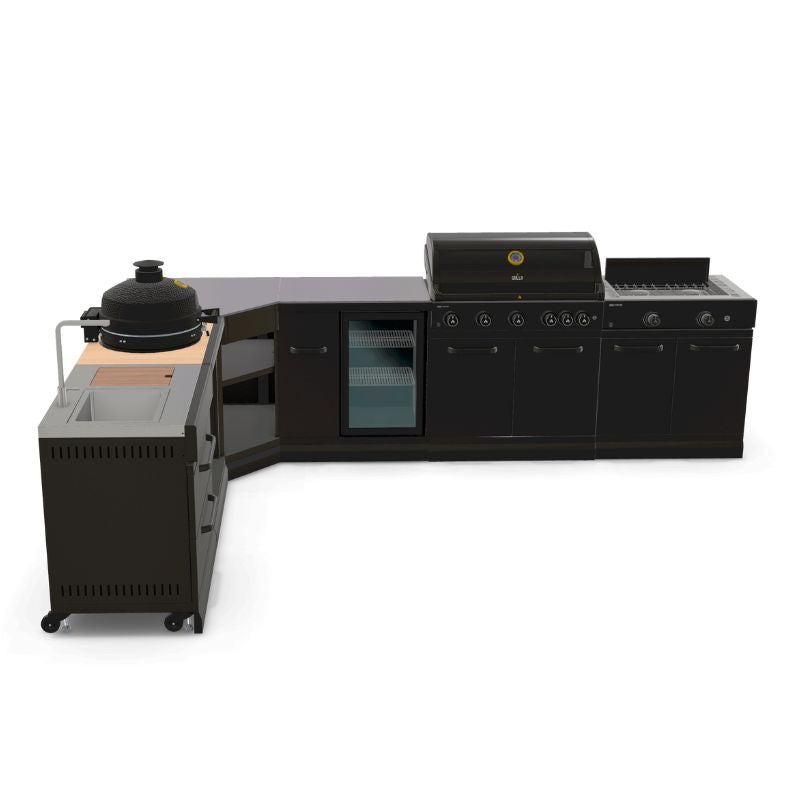 GRLLR Outdoor Kitchen - G5S 5 Burner BBQ, Stove, Sink, Fridge & Kamado Unit