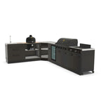 GRLLR Outdoor Kitchen - G5S 5 Burner BBQ, Stove, Sink, Fridge & Kamado Unit