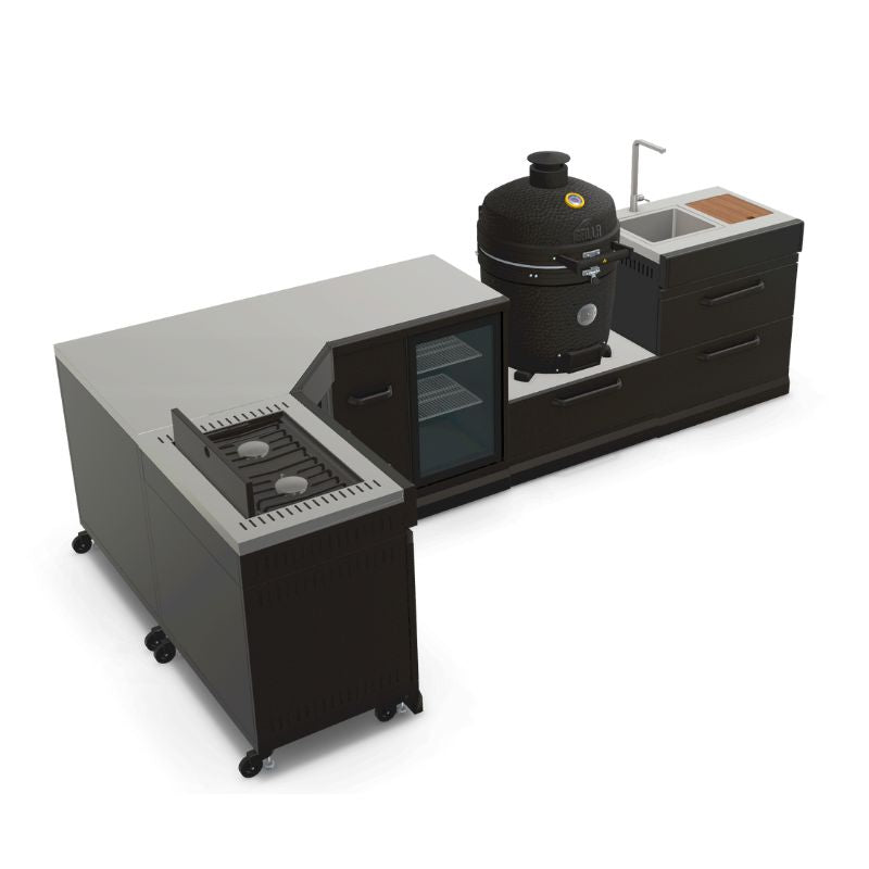GRLLR Outdoor Kitchen - Kamado Station, Stove, Fridge and Sink