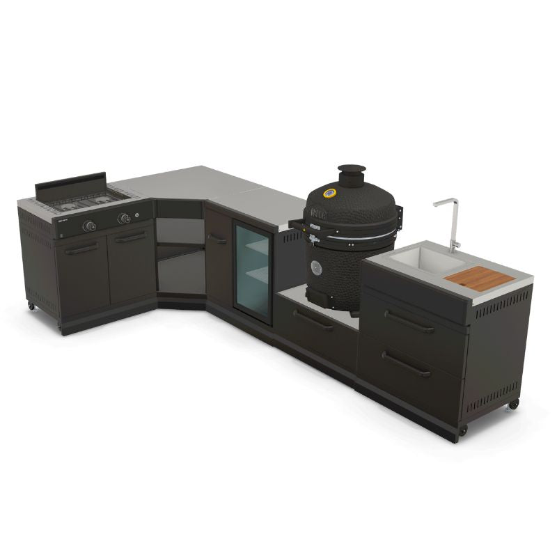GRLLR Outdoor Kitchen - Kamado Station, Stove, Fridge and Sink