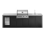 GrandPro 274 Pro Elite Outdoor Kitchen with Fridge + Sink Waterfall Edition