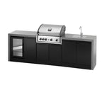 GrandPro 274 Pro Elite Outdoor Kitchen with Fridge + Sink Waterfall Edition