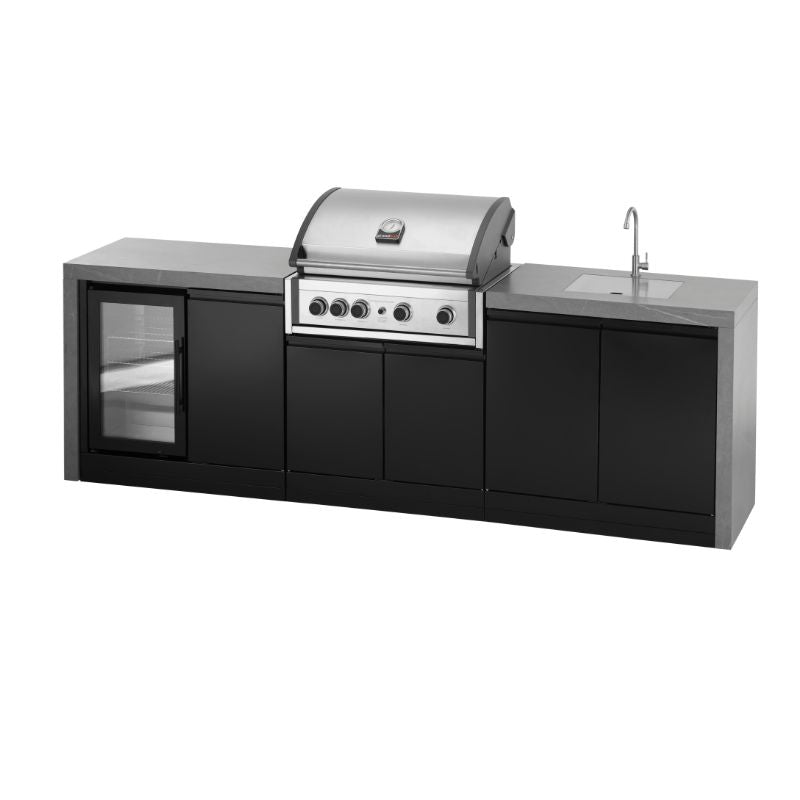 GrandPro 274 Pro Elite Outdoor Kitchen with Fridge + Sink Waterfall Edition