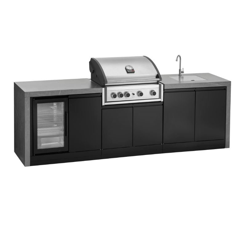 GrandPro 274 Pro Elite Outdoor Kitchen with Fridge + Sink Waterfall Edition