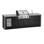GrandPro 274 Pro Elite Outdoor Kitchen with Fridge + Sink Waterfall Edition