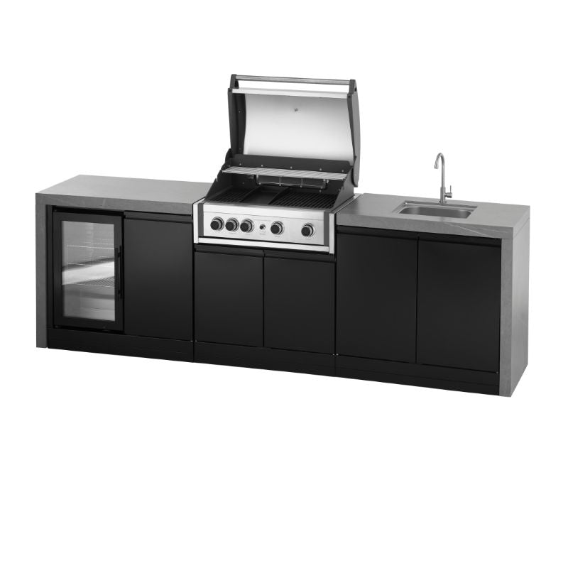 GrandPro 274 Pro Elite Outdoor Kitchen with Fridge + Sink Waterfall Edition