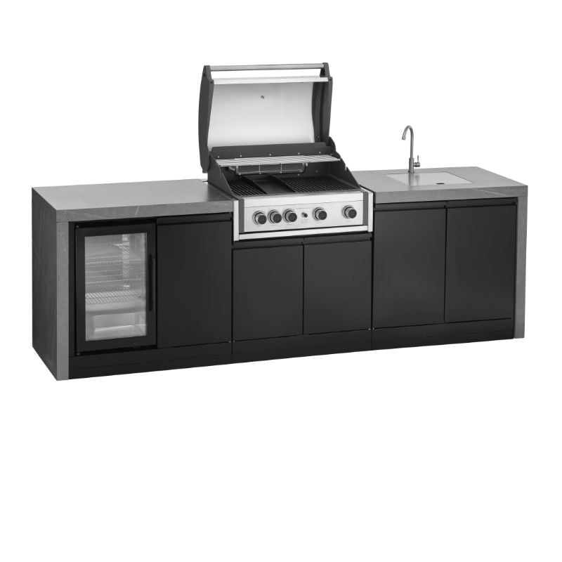 GrandPro 274 Pro Elite Outdoor Kitchen with Fridge + Sink Waterfall Edition