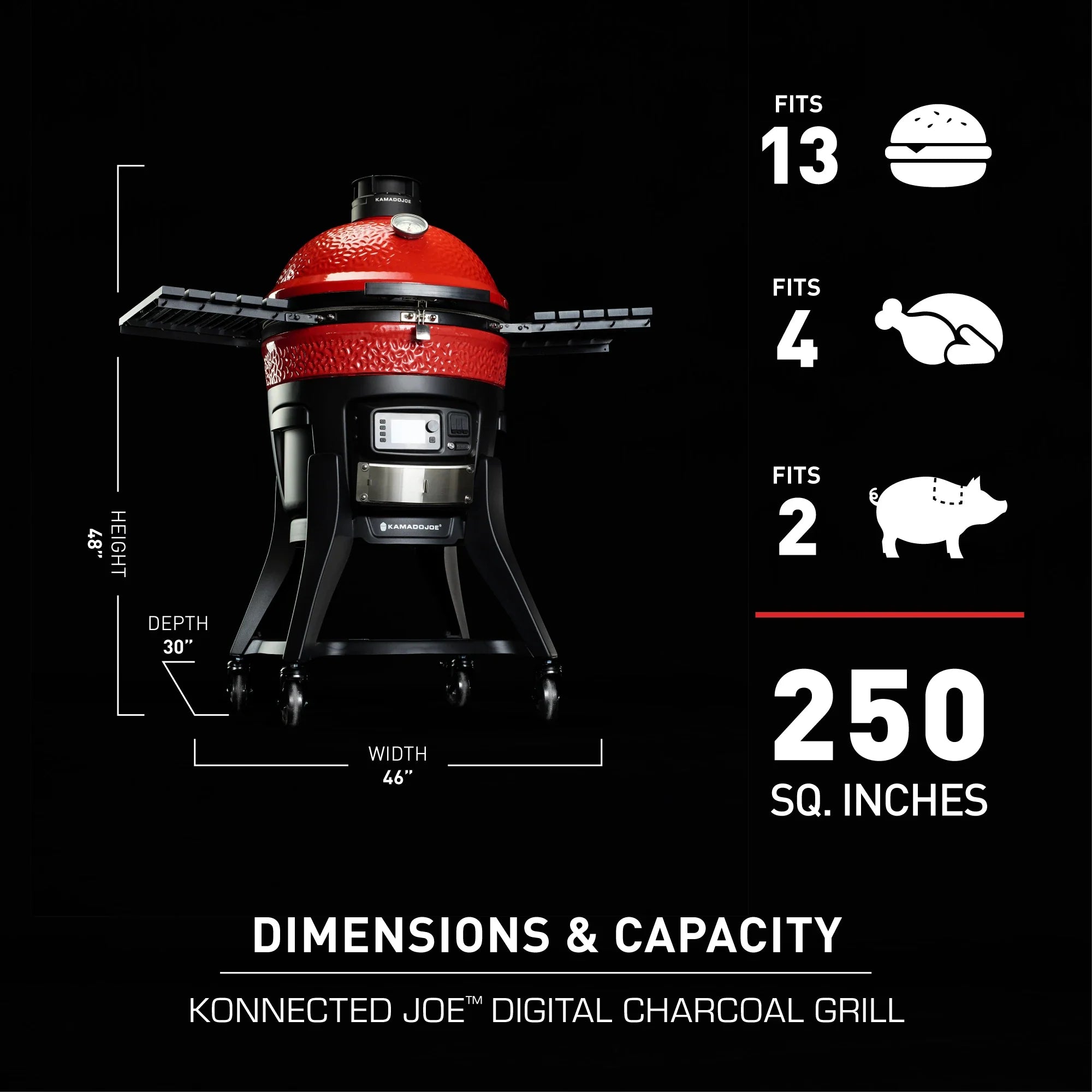 Konnected Joe™ Digital Charcoal Grill and Smoker