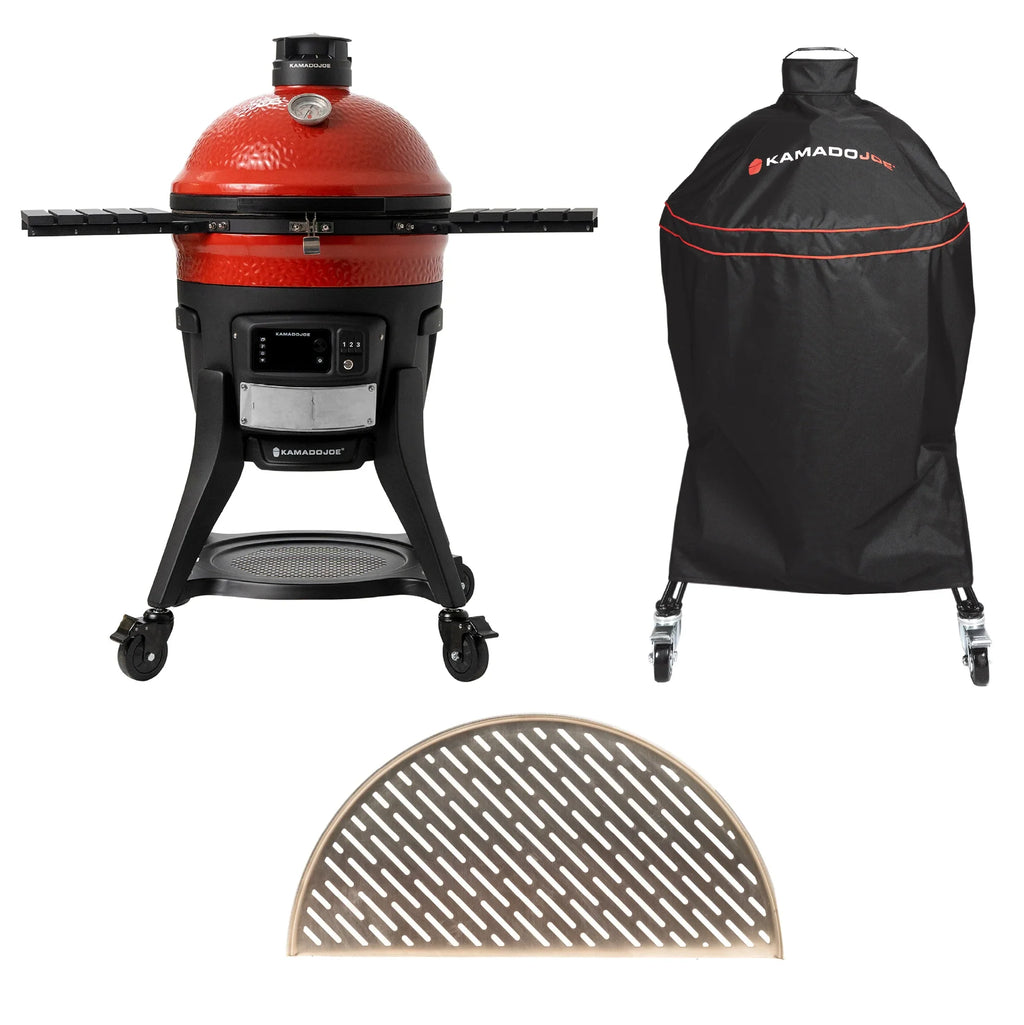 Konnected Joe™ Digital Charcoal Grill and Smoker, Cover, and Grate Bundle