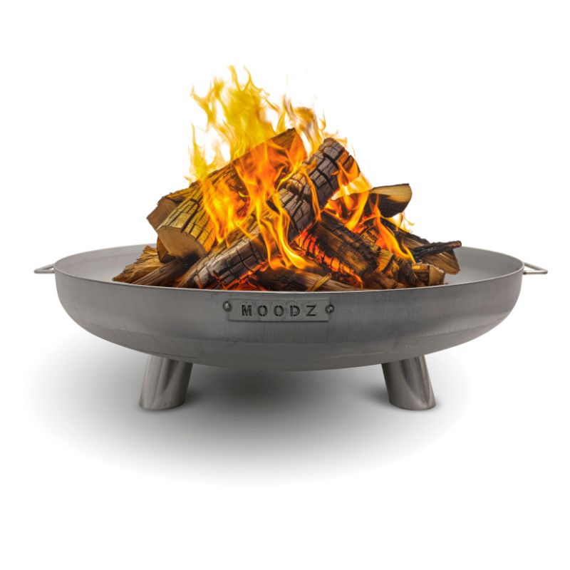 MOODZ Fire Bowl with Feet & Handle Stainless Steel