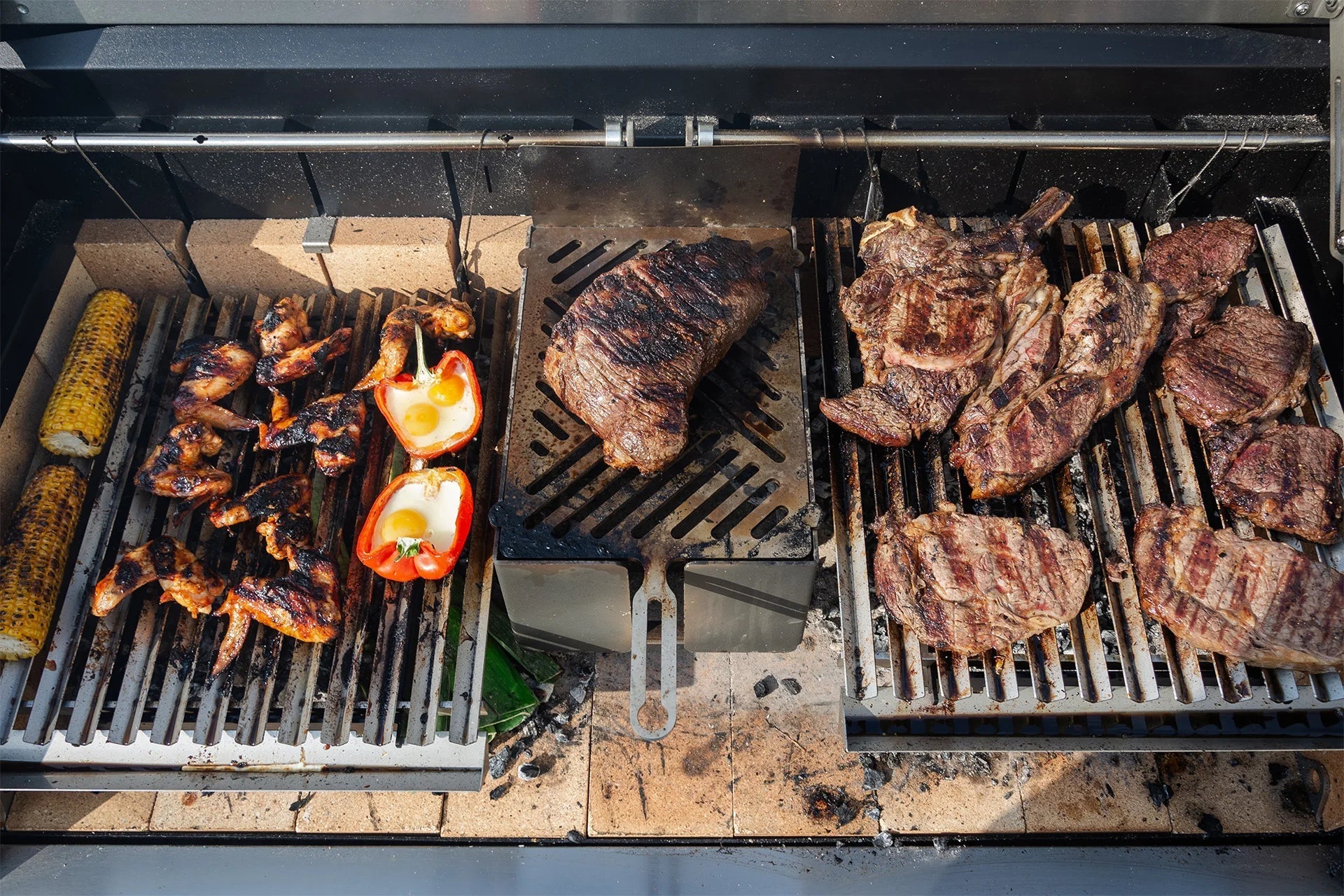 Flamery Large Asado BBQ with Split Grill and Firebox
