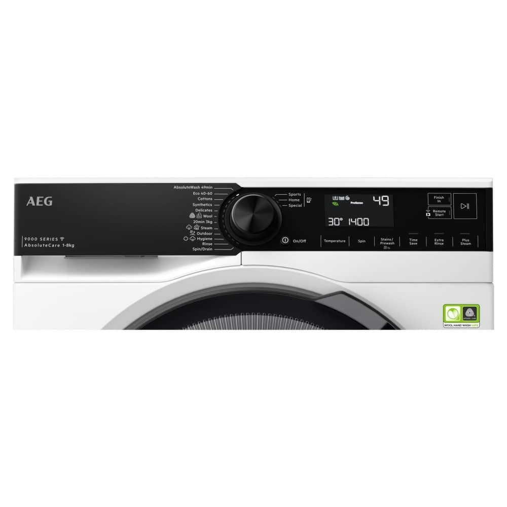 AEG LFR94846WS Series 9000 AbsoluteCare 8kg 1400 Spin Washing Machine White
