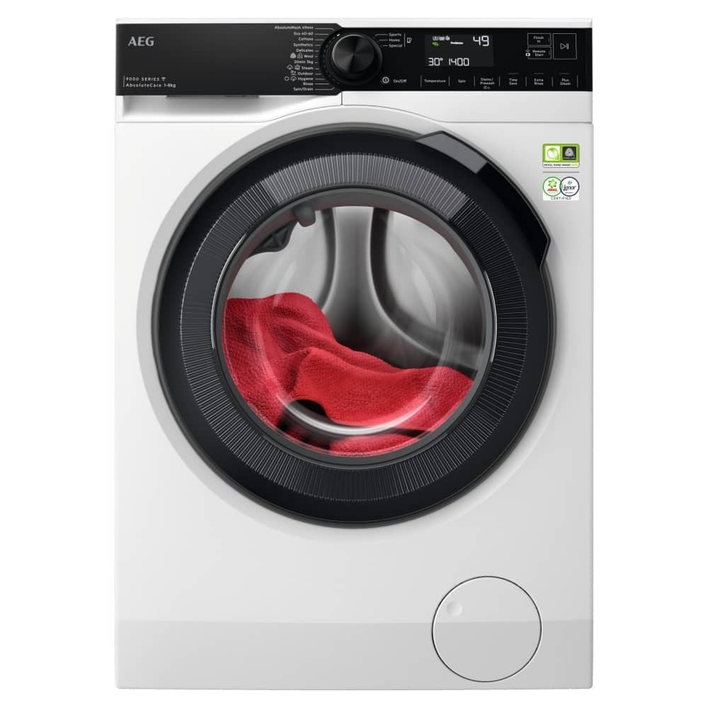 AEG LFR94846WS Series 9000 AbsoluteCare 8kg 1400 Spin Washing Machine White