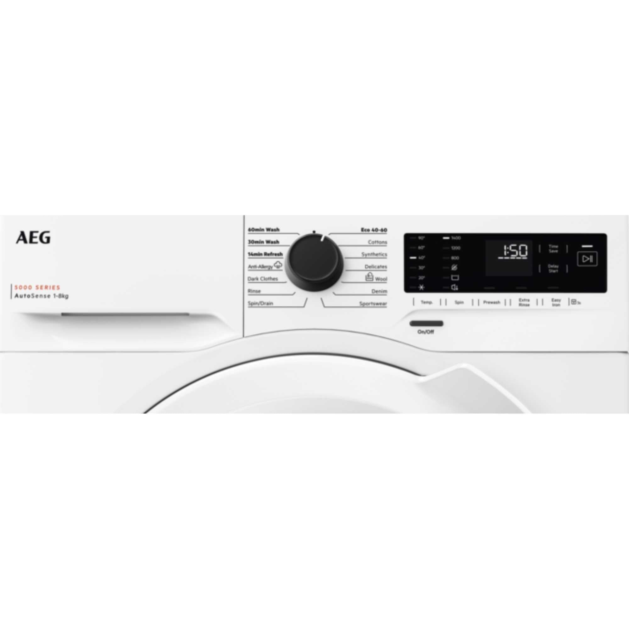 AEG LFX50842B 5000 Series 8 kg 1400 Spin Washing Machine White
