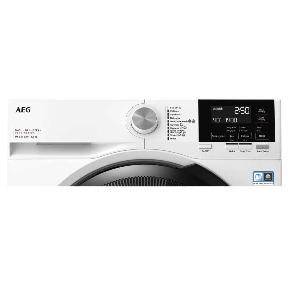 AEG LWR7185M4B Series 7000 ProSteam 8+5kg 1400 Spin Washer Dryer White