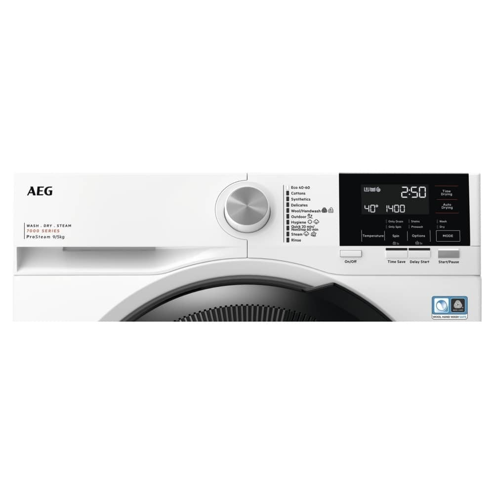 AEG LWR7195M4B Series 7000 ProSteam 9+5kg 1400 Spin Washer Dryer White