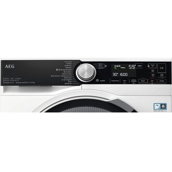 AEG LWR8516L6UD 11kg+7kg 8000 Series Power Care Freestanding 1600rpm Washer Dryer