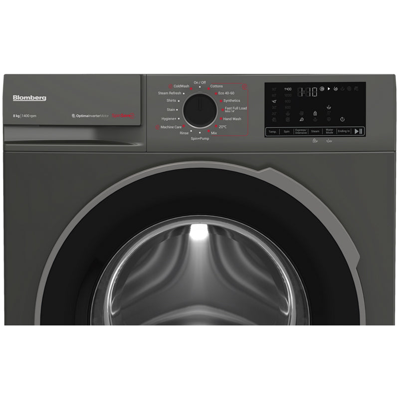 Blomberg LWA18461G 8kg 1400 Spin Washing Machine Graphite