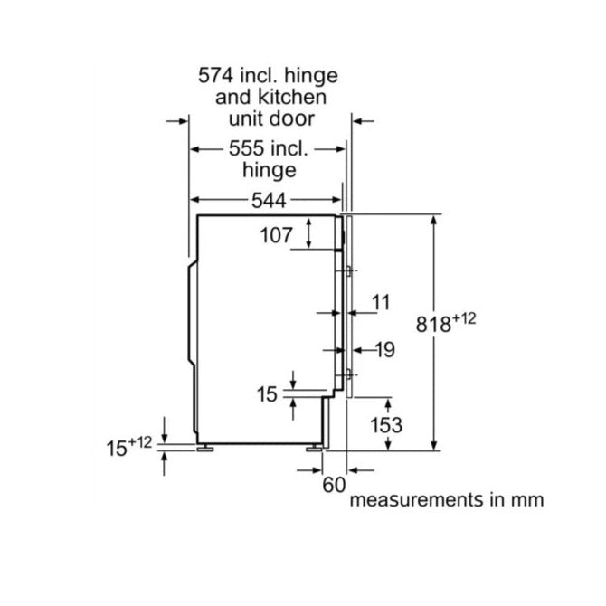 Bosch WIW28302GB Series 6 Integrated 8kg 1400 Spin Washing Machine White